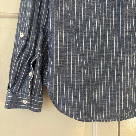 Joie Kalan Striped Chambray Boho Blouse Size Small 100% Cotton Nautical Theme - Picture 13 of 16